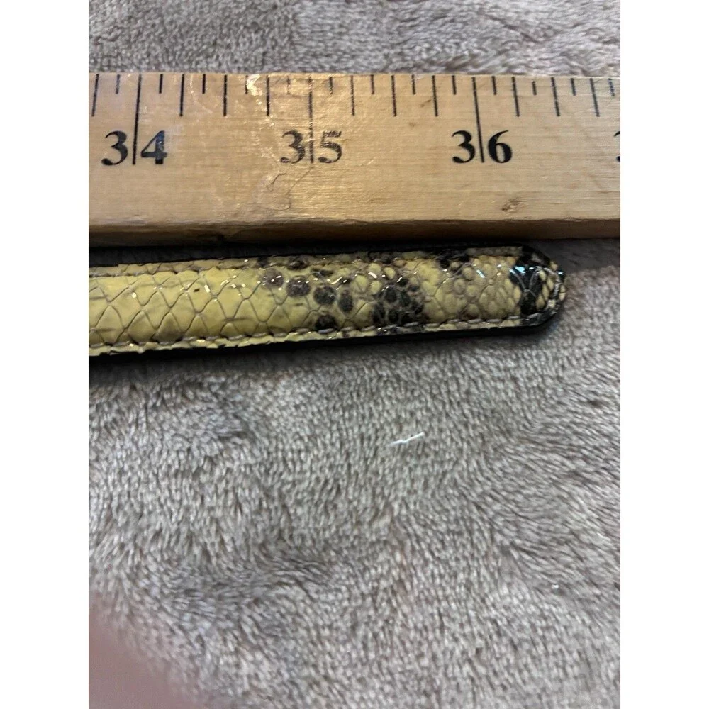 Ann Taylor Faux Snake Skin Belt Small Skinny Yellow And Gray